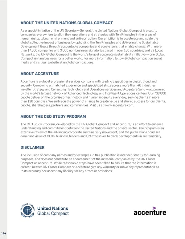 Accenture CEO Study United Nations Global Compact - Page 124