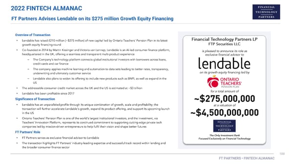 FT Partners 2022 FinTech Almanac - Page 188