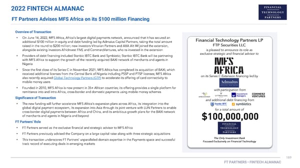 FT Partners 2022 FinTech Almanac - Page 189