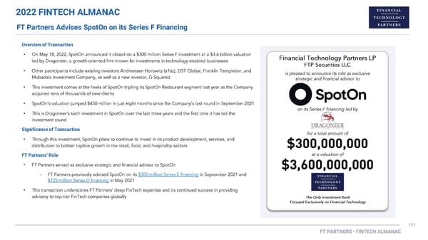 FT Partners 2022 FinTech Almanac - Page 191