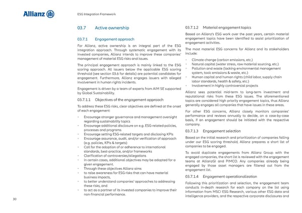 Allianz ESG Integration Framework - Page 31