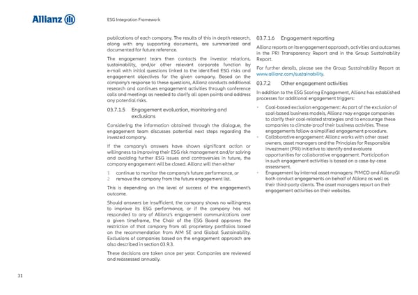 Allianz ESG Integration Framework - Page 32