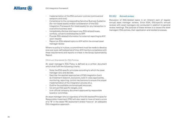 Allianz ESG Integration Framework - Page 37