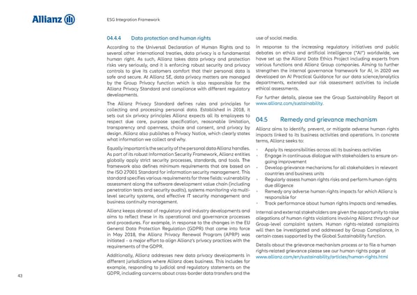 Allianz ESG Integration Framework - Page 44