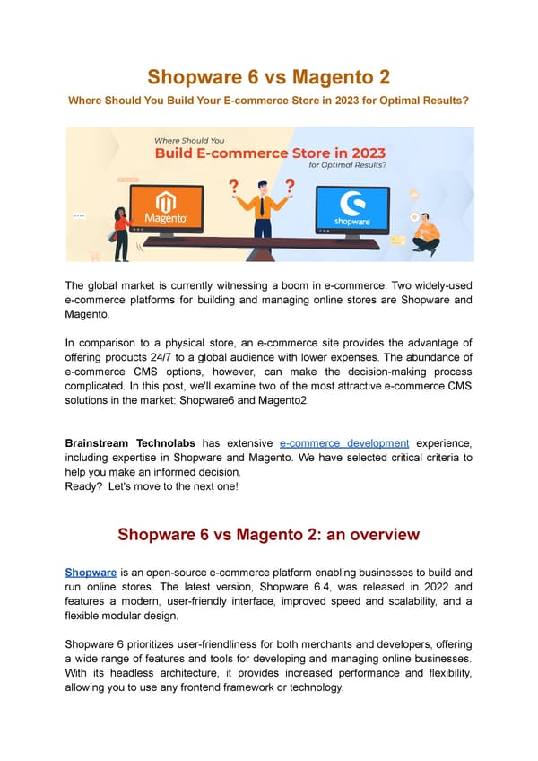 Shopware 6 vs Magento 2 – Which is the better platform for build your ecommerce store - Page 1