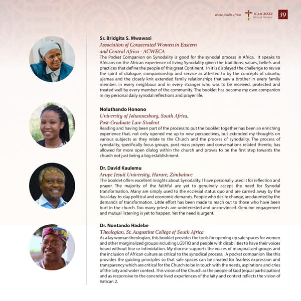 Jesuits Africa Annual Review 2022 - Page 39