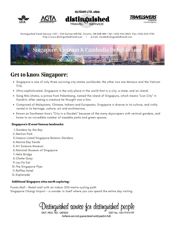 Distinguished Travel Service: Singapore, Vietnam & Cambodia Delights Tour - Page 3