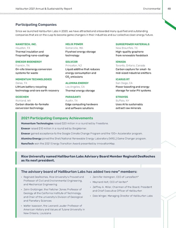 Annual & Sustainability Report | Halliburton - Page 47