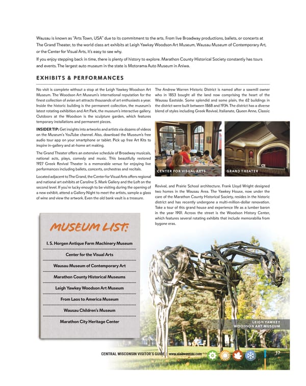 Visit Wausau Visitors Magazine 2023 - Page 17