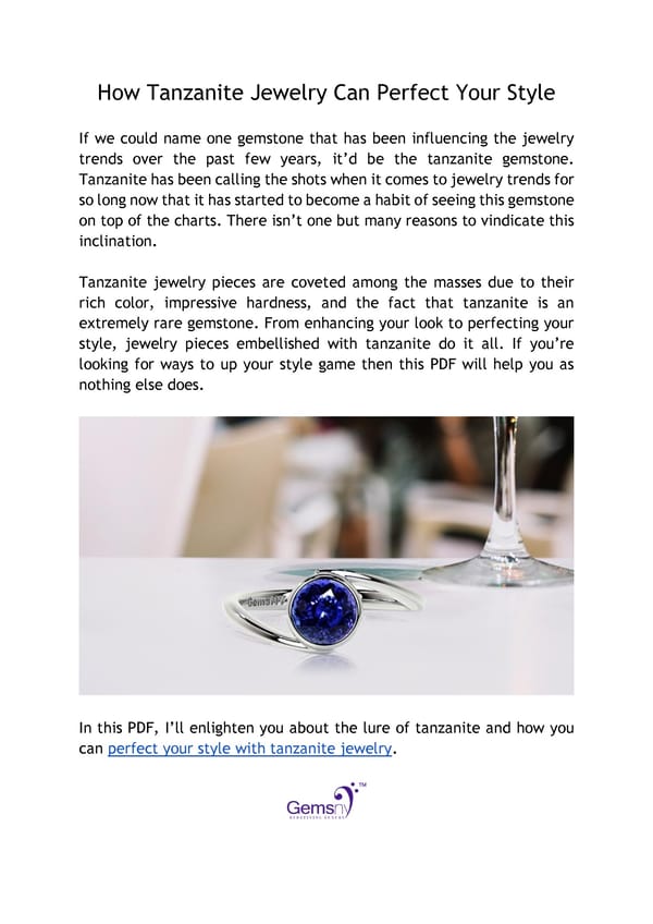 How Tanzanite Jewelry Can Perfect Your Style - Page 1