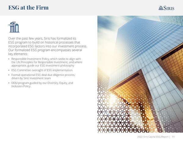 Annual ESG Report | Siris - Page 11