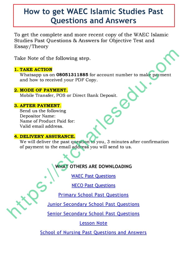 WAEC Islamic Studies Past Questions and Answers - Page 7