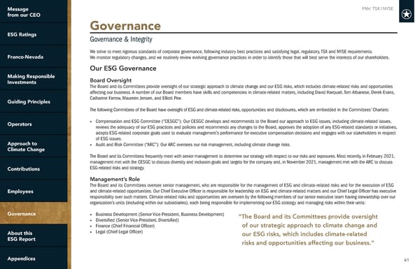 Franco-Nevada 2022 ESG Report - Page 61