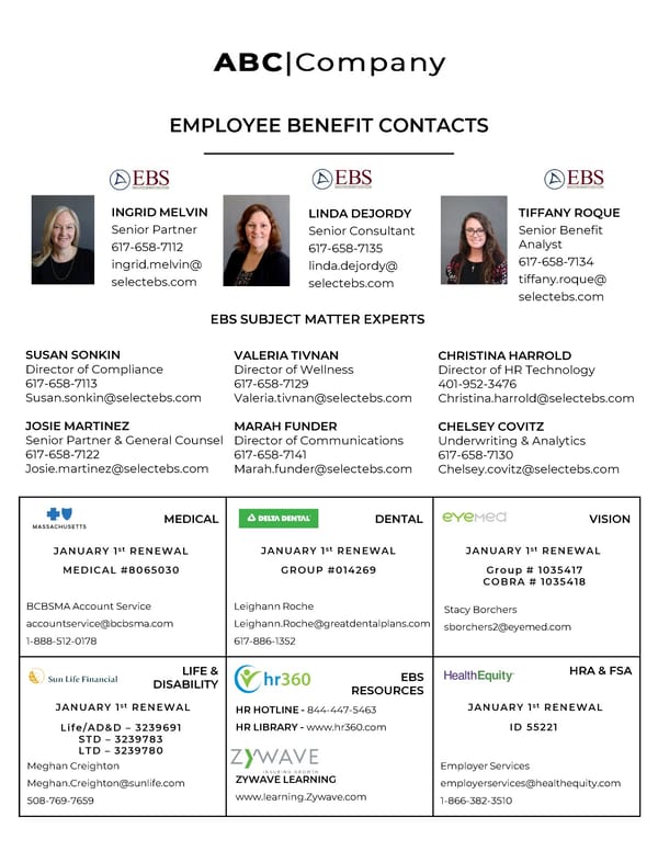 ABC Company Broker & Carrier Contact Sheet - Page 1