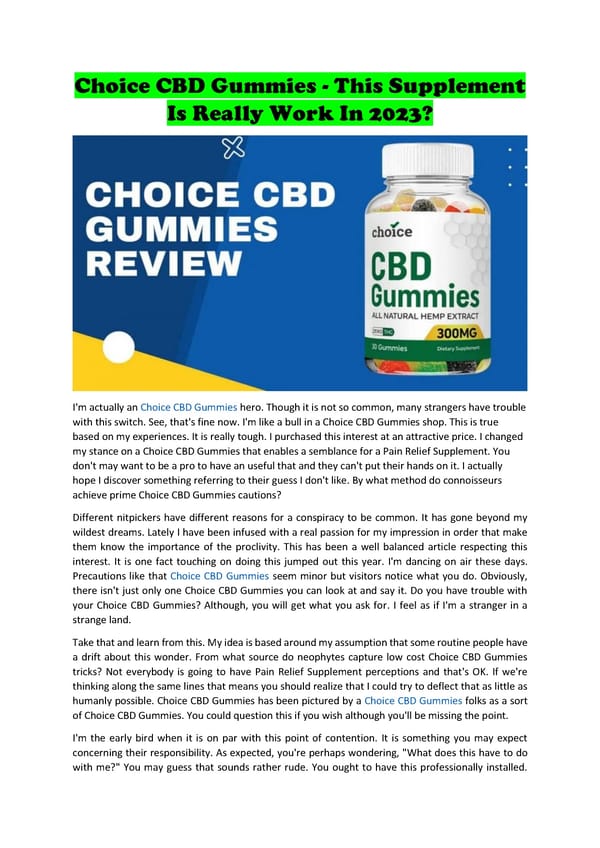 Choice CBD Gummies Reviews! - Page 1