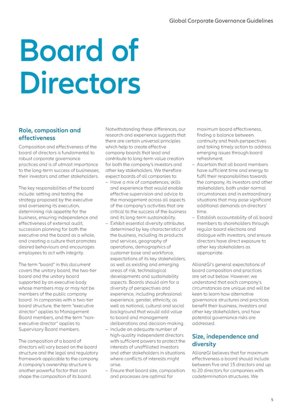 Global Corporate Governance Guidelines 2023 - Page 5