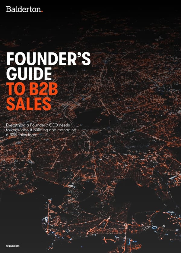 BALDERTON The Founders Guide to B2B Sales - Page 1