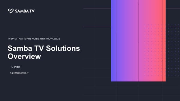 Samba TV Brand Solutions Overview - Page 1