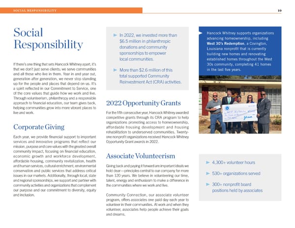 2022 Hancock Whitney ESG Report - Page 10
