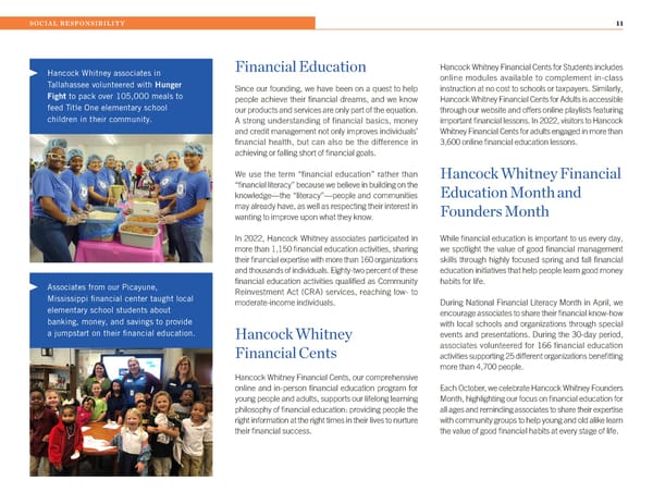 2022 Hancock Whitney ESG Report - Page 11