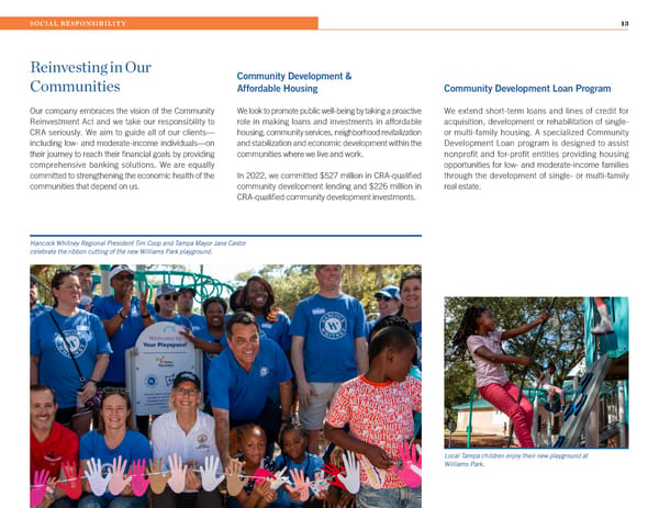 2022 Hancock Whitney ESG Report - Page 13