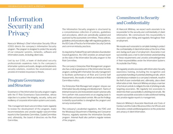 2022 Hancock Whitney ESG Report - Page 27