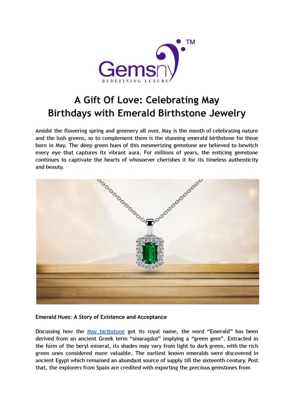 Emeralds, the Birthstone of May: 7 Stunning Jewelry Pieces to Celebrate Their Special Day - Page 1