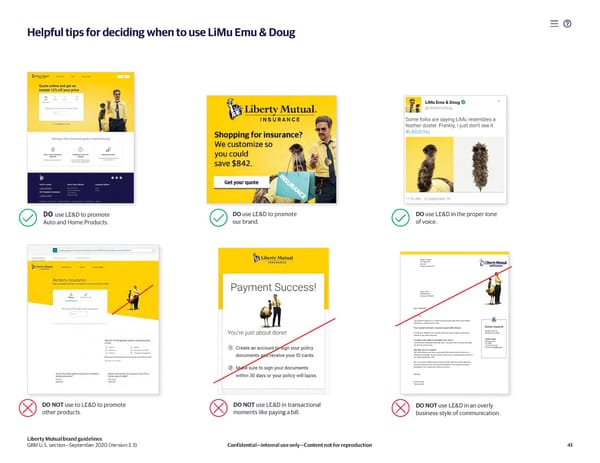 Liberty Mutual Insurance Brand Book - Page 41