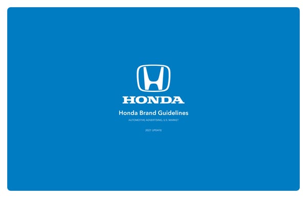 Honda Brand Brand Book - Page 1