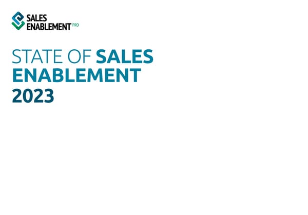 State of Sales Enablement Report 2023 - Page 1