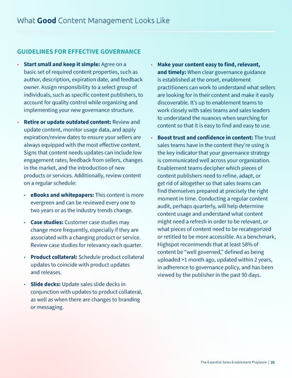 What Good Looks Like  The Essential Sales Enablement Playbook - Page 21