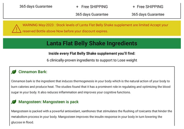 Flat clearance belly 365