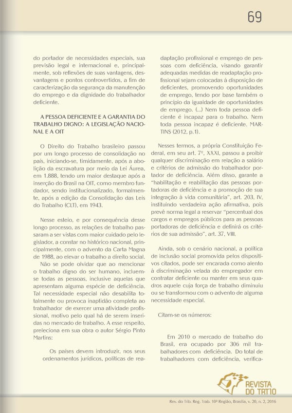 Revista do TRT 10 V. 20 n. 2 2016 - Page 69