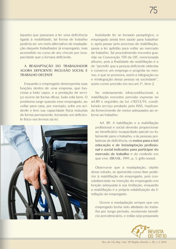 Revista do TRT 10 V. 20 n. 2 2016 - Page 75