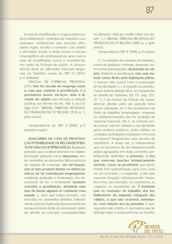 Revista do TRT 10 V. 20 n. 2 2016 - Page 87