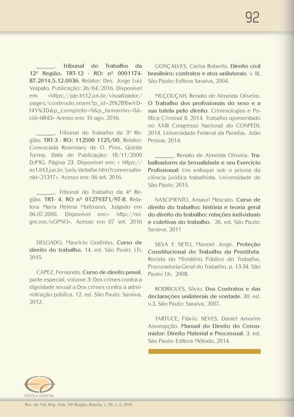 Revista do TRT 10 V. 20 n. 2 2016 - Page 92