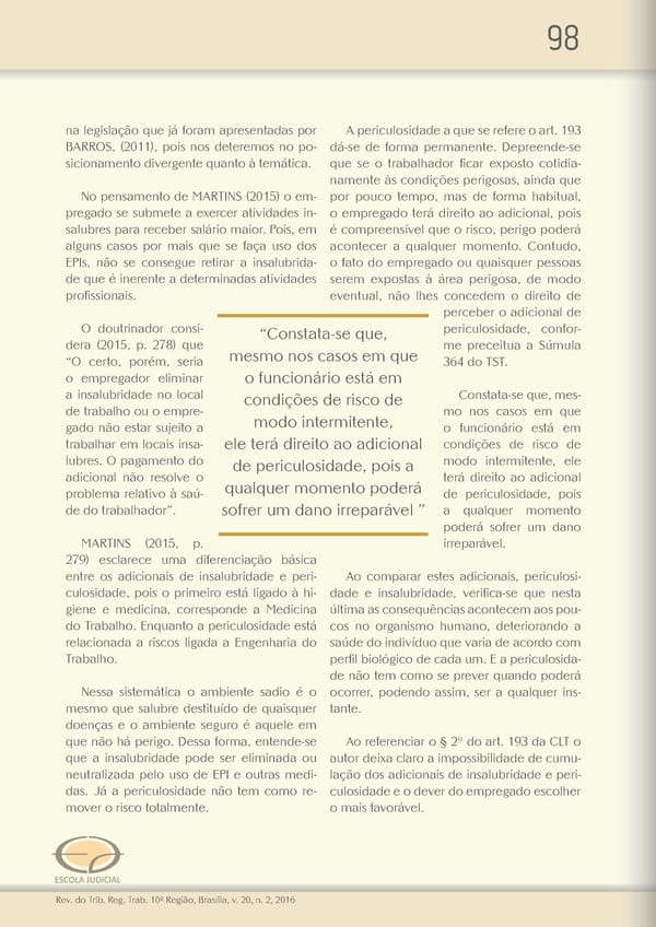 Revista do TRT 10 V. 20 n. 2 2016 - Page 98