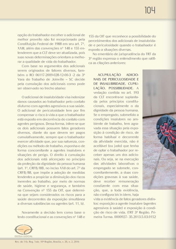 Revista do TRT 10 V. 20 n. 2 2016 - Page 104