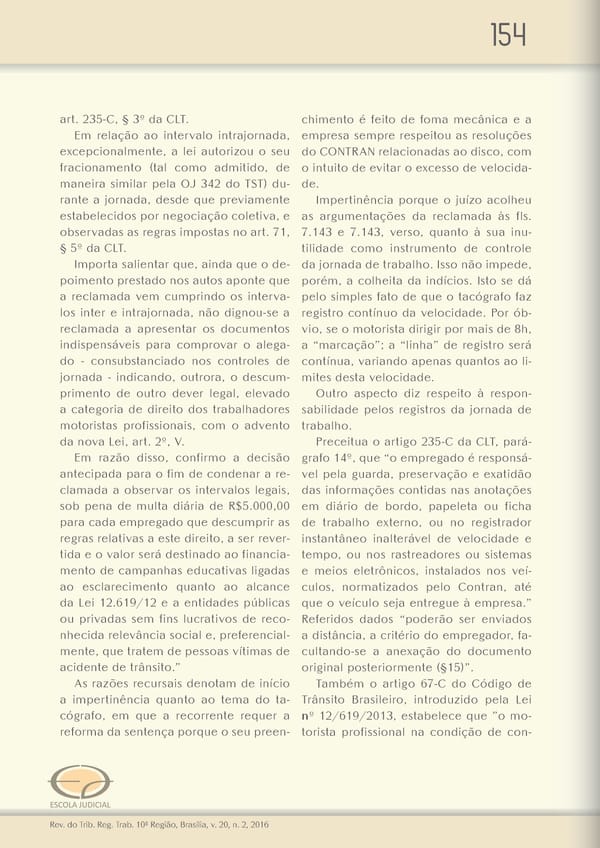 Revista do TRT 10 V. 20 n. 2 2016 - Page 154