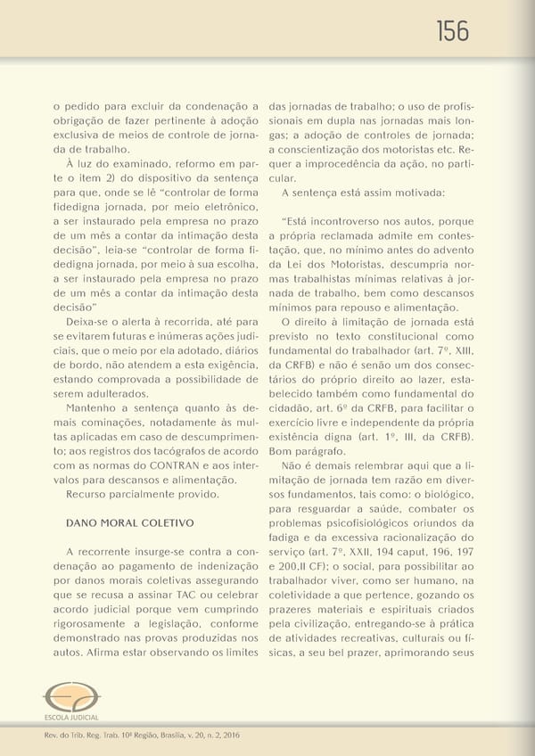 Revista do TRT 10 V. 20 n. 2 2016 - Page 156