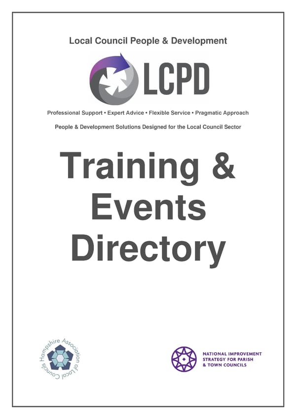 LCPD Training Events Directory August 2023 - Page 1