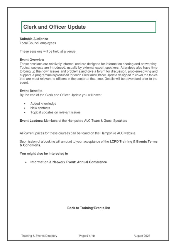 LCPD Training Events Directory August 2023 - Page 6
