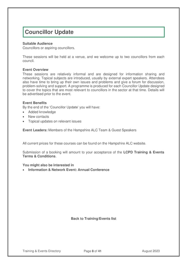 LCPD Training Events Directory August 2023 - Page 8