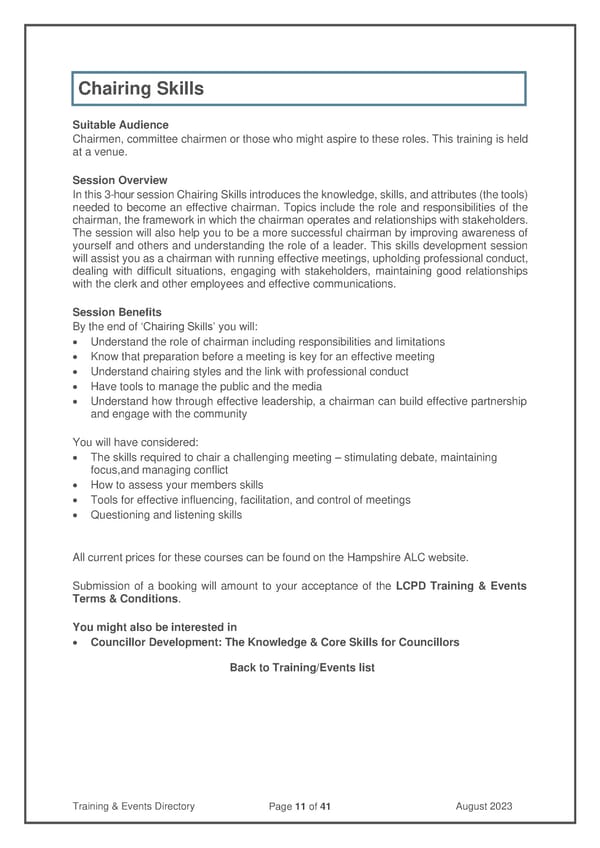LCPD Training Events Directory August 2023 - Page 11