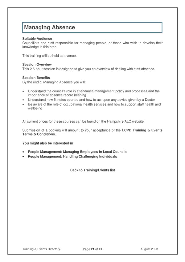LCPD Training Events Directory August 2023 - Page 21