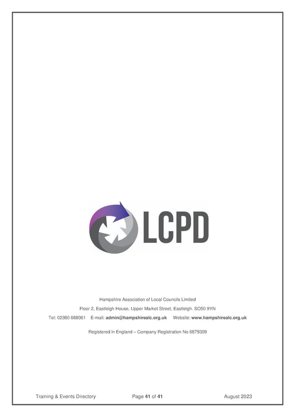 LCPD Training Events Directory August 2023 - Page 41