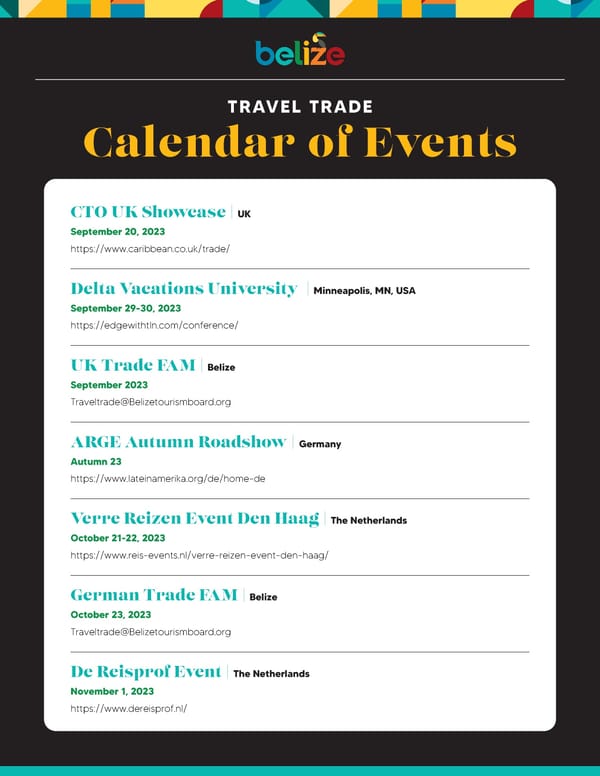 Belize 2024 Calendar of Events - Page 3