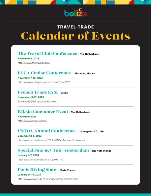 Belize 2024 Calendar of Events - Page 4