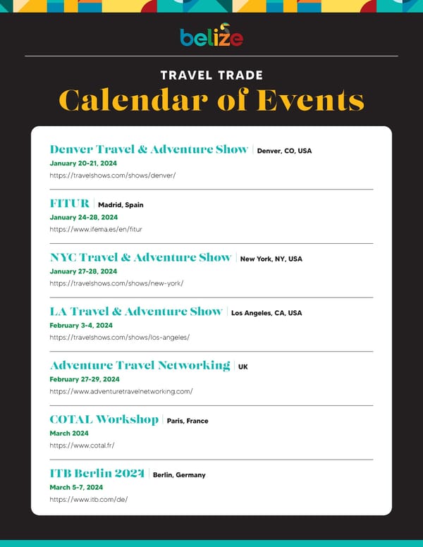 Belize 2024 Calendar of Events - Page 5