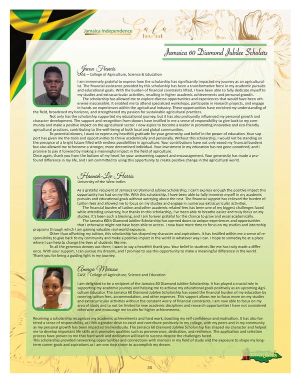 Jamaica Independence Gala NY Journal 2023 - Page 30